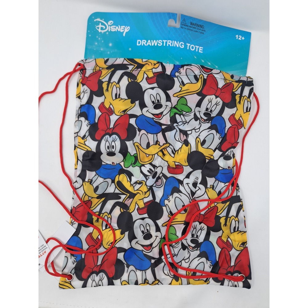 Disney Mickey Mouse and Friends Drawstring Tote Cinch Bag Multicolor Jerry Leigh